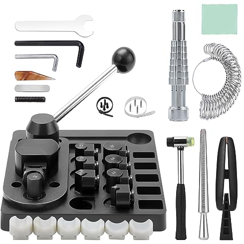 11 in 1 Ring Bender Ring Bending Tool for Spoon Rings Upgraded Jewelry Making Kit with Ring Stretcher Enlarger Expander Nylon Dies 2 Ring Blanks Ring Bending Maker Machine Sizer Measuring Tool