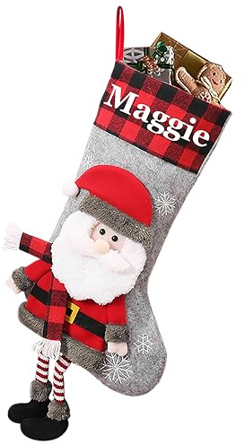 NIBESSER Weihnachtsstrumpf Personalisiert 46cm Nikolausstrumpf mit Benutzerdefinierte Namen Christmas Stockings für Feiertags, Familienparty, Dekoration