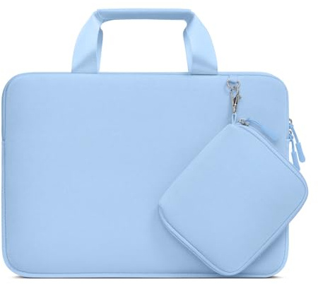 MOSISO Laptop Case 13.3 inch, 13-13.3 inch Laptop Sleeve Bag, Air Blue | Compatible with MacBook Air/Pro 13 / Pro 14, HP Dell ASUS, Neoprene Carrying Computer Bag with Handle&Detachable Small Case
