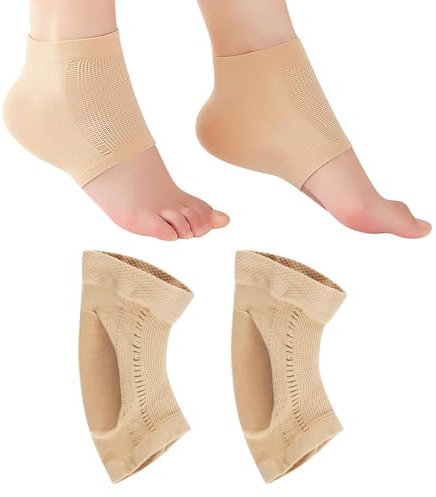 tinshow Ankle Brace Compression Support Sleeve for Women, 2 Pairs Plantar Fasciitis Socks Gel Ankle Support Socks Professional Heel Support Arch Support Breathable Anti-Slip Heel Socks for Sports
