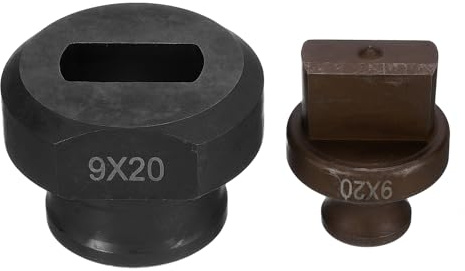 QUARKZMAN Hydraulische Lochstanzeinsätze Φ9×20mm Präzises ovales Loch Elektrisches hydraulisches Lochstanzen-Set für MHP-20 JP-20, Bordeauxrot & Schwarz