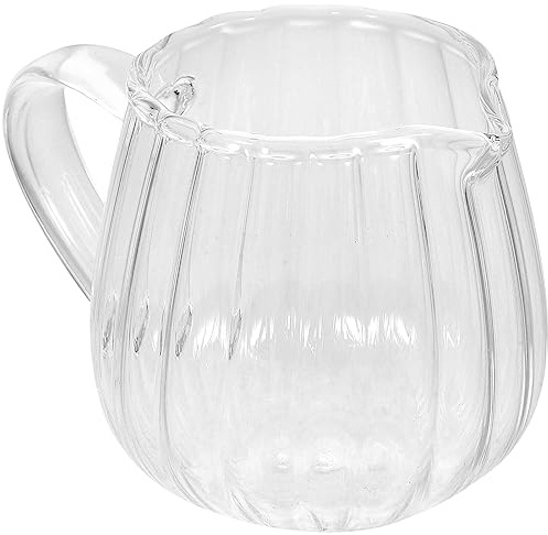 Garneck Crémier en Verre Transparent de 155Ml Petit Pichet à Crème en Verre Mini Verseur de Lait Petite Cafetière Tasse à Sauce Carafe de Service Au Sirop D'érable