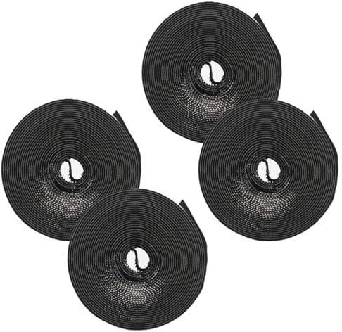 Fönsterskärm, kardborreband, svart, självhäftande, 5,6 m x 9,5 mm (4 rullar)