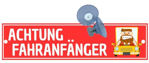 Olanmarp Achtung Fahranfänger Saugnapf-Schild Auto