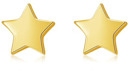 Estrellique 925 Sterling Silber Ohrstecker - Klein, Stern/Herz/Kreuz für Damen Mädchen - Hypoallergen Knorpel Schlafen Ohrringe, 5mm Einfach - Geschenke