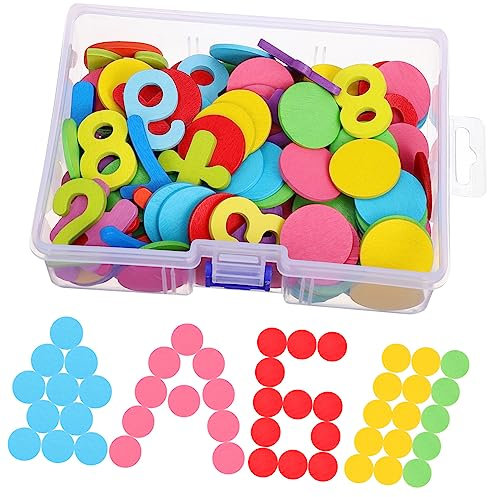 MUSISALY Holzspielzeug Mit Bunten Runden Scheiben Zahlen Und Rechenzeichen Geeignet Für Frühes Lernen Vorschulmathematik Und Cognitive Farbentwicklung