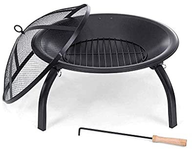 JFNHUTL Brasero de Gas para Exteriores, Calentador portátil de 56 cm de diámetro para jardín, brasero para Acampar, Estufa para Hoguera, Parrilla para Barbacoa en el Patio