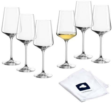 LEONARDO HOME Puccini remglas (set med 6 st) inkl. polerduk • diskmaskinssäkra vinglas (400 ml) • Stötsäker och lämplig för dagligt bruk • 040992