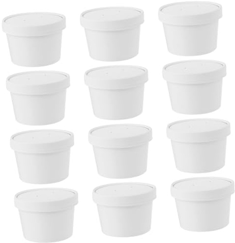 Bicchieri da Gelato in Carta Kraft 8 Oz con Coperchio, 25 Set