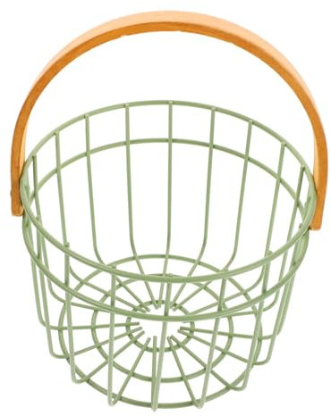 HEALLILY Cesta De Huevos De Metal Rústico con Asa Resistente para Almacenamiento y Organización La Cocina Decoración De Estilo Campestre Capacidad Amplia para Verduras y Frutas