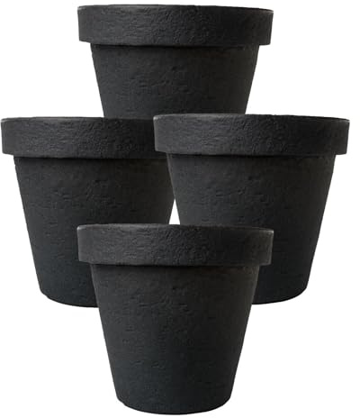 2friends Lot de 4 grands pots de fleurs d'extérieur - Le géant anthracite pour votre oasis verte - Pot de fleurs de 40 cm de diamètre