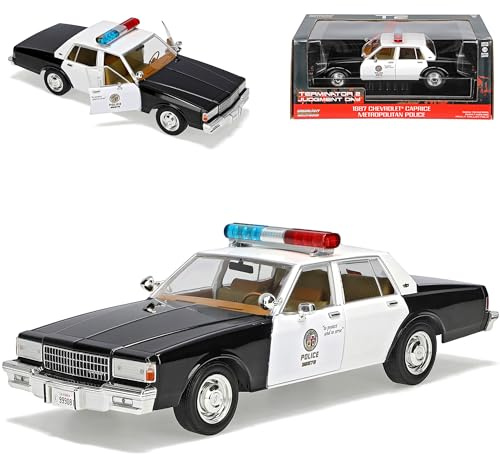 alles-meine.de GmbH Chevy Chevrolet Caprice Metropolitan Police Terminator 2 Judgment Day Los Angeles Police 3. Generation 1976-1990 1/24 Greenlight Modell Auto mit individiuelle..
