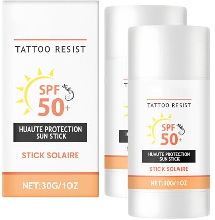 Tattoo Stick Solaire SPF 50,Tattoo Protection Sun Balm,Protection Solaire Tatouage Huile De Coco,Surf & Sports,Imperméable Et Résistant Aux Éclaboussures (2)