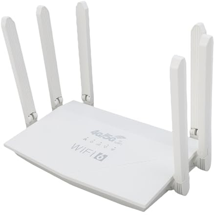 VELATEMOR Wifi6 4G LET Wireless Router, 6 Antenne Design, Copre Fino a 3200 Piedi Quadrati, 32 Dispositivi, Router Internet WiFi da 300 Mbps con Slot della Scheda SIM