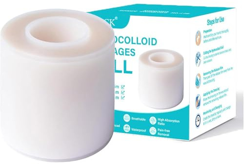 Hydrokolloid Pflaster Rolle ，Pickel Patch Rolle，Pimple Patches Rolle，Atmungsaktive & Hautfreundlich Wundauflagen FüR Pickel, Schnitte, Zehen, Gesicht, Wundpflege (5cmx1.5m)