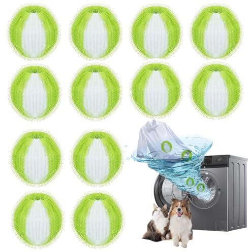 12 Stücke Tierhaarentferner Waschmaschine,Wiederverwendbar Fusselbälle Waschmaschine,Haarfänger Flusensiebe,Effektiver Fusselball Und Fusselfänger,Zur Entfernung Von Tierhaaren (Farbe25111906)