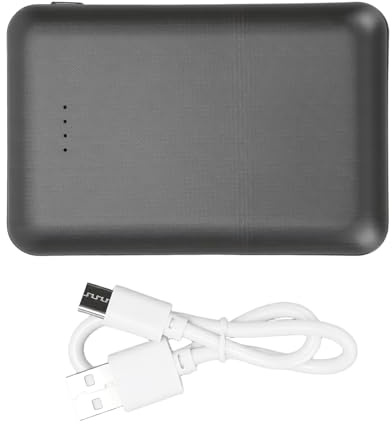 CHEOTIME Paquete de batería para Chaleco calefactable 2.1A Chaqueta portátil Recargable de 20000 mah Banco de energía MicroUSB Salida USB Tipo C Negro