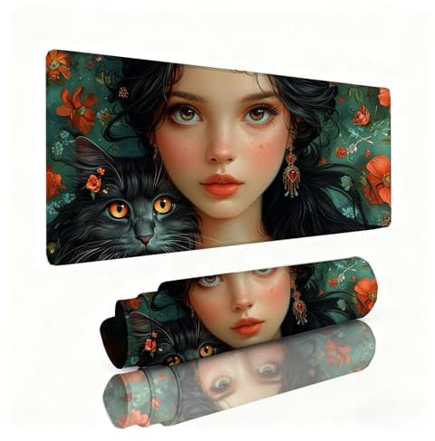 Alfombrilla Escritorio Mujer Alfombrilla Ratón Crisantemo Tapete Escritorio 1000x500x3mm, Almohadilla Raton Superficie Resistente a Salpicaduras, Desk Mat con Bordes Cosidos Duraderos, Portátil 0B-546