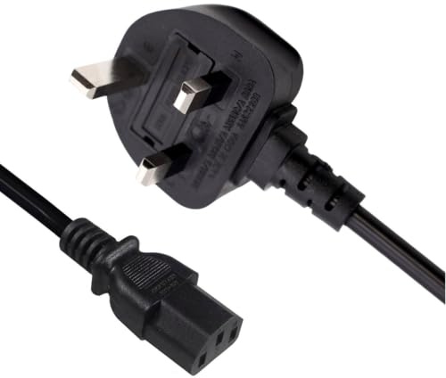 2M UK Plug 5A 250v Power Cable 3 Prong Power Cord for Ps3 Computers,TVs,Monitors,LG LED LCD Smart 1080p HDTV, for Samsung, for Acer,Epson Printer AC Cable,IECC13 to BS1363 3 Foot Kettle Lead Cord