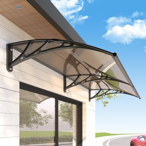 200x100cm Vordach Haustür, Schützt vor Regen Schnee für Terrasse, Fenster