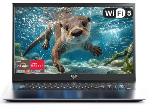 Tivique 15,6 Ordinateur Portable avec Ryzen R2544 jusqu'à 3,70GHz | (Dépasser N150/N97), 16GB RAM DDR4*2 + 512GB SSD M.2 avec Win 11 Pro Préinstallé, FHD,BT5.2,USB3.2,Type-C,54,7Wh PC Portable