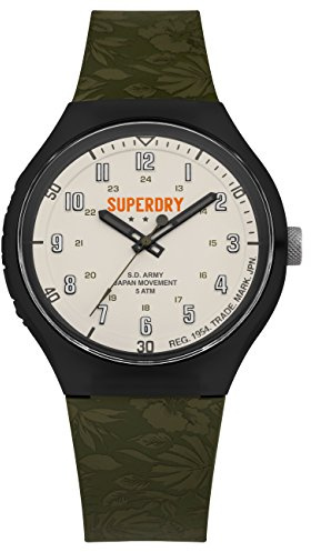 Superdry Herren Analog Quarz Uhr mit Silikon Armband SYG225N