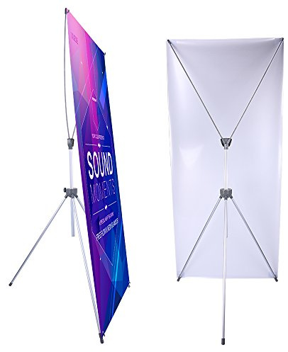 SUERUI Adjustable X Banner Stand Fits Any Banner Size Width 23 to 32 and Height 63 to 78