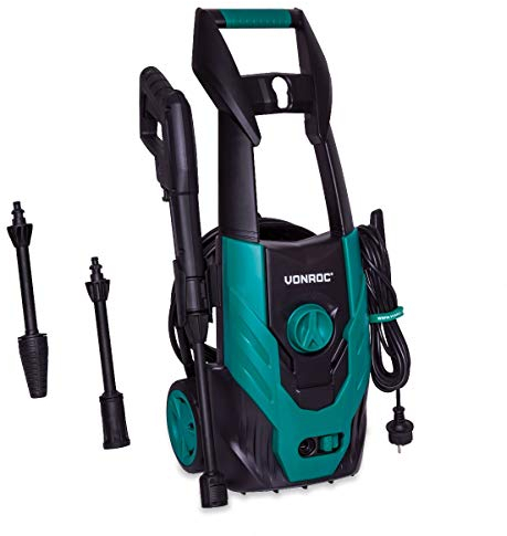 VONROC Hochdruckreiniger 110bar - Fassadenreiniger für einfache Reinigungsarbeiten [1400W] - Durchfluss [390 l/h], Reinigungstank, Aluminium Pumpe - inkl. Zubehör-Kit