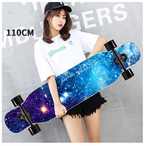 NENGGE Longboard Straßen Skateboard 110cm / 120cm Erwachsene Profi Vierrädriges für Jungen Mädchen Skateboards Erwachsene Kinder Anfänger Bürsten Straßenbrett,D