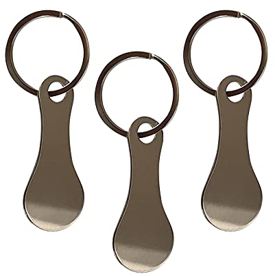 3er Set Einkaufswagenlöser Schlüsselanhänger YUTOU Einkaufschip für Einkaufswagen aus Edelstahl Sofort abziehbarer Einkaufswagenchip Einkaufswagen Tool Schlüsselanhänger Edelstahl