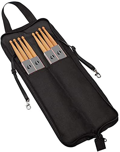 Trommelstocktasche, Drumstick-Bag, gepolstert, mit Tragegriff und Reißverschluss, Schwarz
