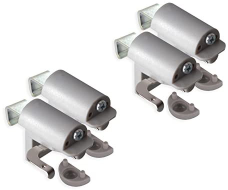 KLEMMFLEX Klemmhalter für Jalousien, Jalousie Halterung ohne Bohren, zum Klemmen, 4 Stück, grau, Stabiler Klemmträger mit Metallbügel, verstellbar von 4-25 mm, für Fenster und Balkontüren