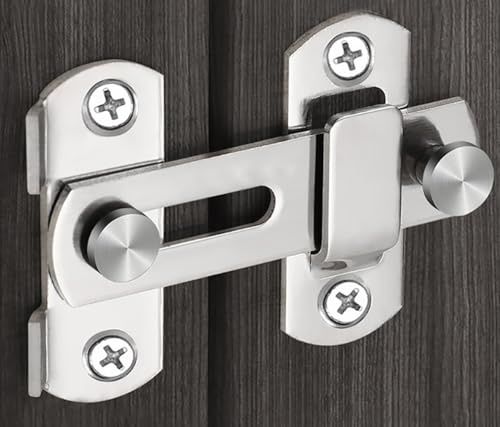 Flip Sliding Gate Door Bolt Latch Lock for Wooden Gates Stainless Steel | 180° 4 Inch Small Gate Bolt Sliding Door Barn Lock Latch for Gate Barn Window Wine Cabinet Bathroom Garage Garden Black