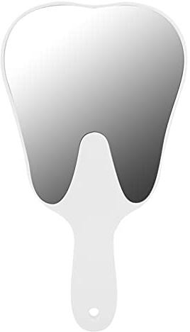 Tomotato Specchio Dentale a Forma di Dente con Manico Carino, Bianco | Specchio a Mano Professionale per Studio Dentistico e Ospedale, Accessorio Decorativo e Funzionale, Design Ergonomico