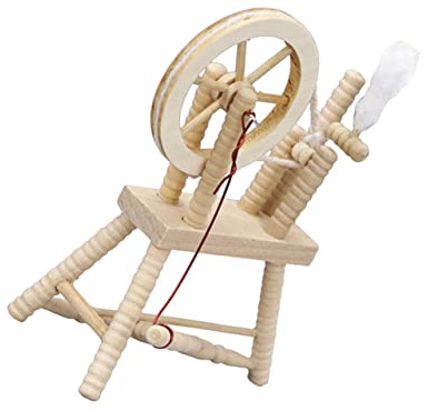 TOYANDONA Miniatur Handwickelmaschine Modell 1:12 Puppenhausmöbel Holz Retro Zubehör für Wohnzimmer Schlafzimmer Selbstgemacht Feengarten Dekoration Mikrolandschaft