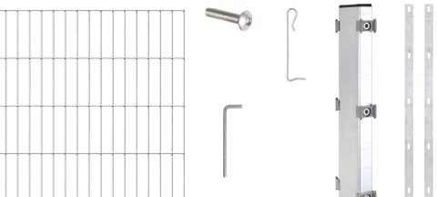 Alberts 665159 Zaungabionen Step² | verschiedene Längen und Höhen | zum Einbetonieren | feuerverzinkt | Mattenbreite 200 cm | Höhe 100 cm | Länge 6 m