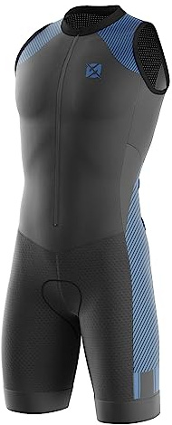 Men's MTB Triathlon Tri Suit Padded Sleeveless Suit Quick-Drying Cycling Skinsuit, for Cycling Training Road Bike Top Cycling Clothing Pro Trisuit und Triathlon (TYP-7,L)