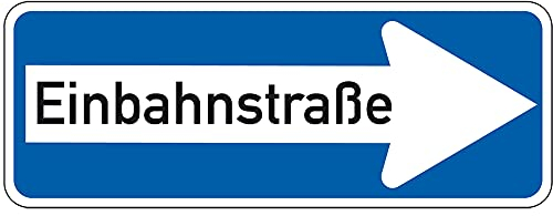 Schild I Verkehrszeichen Einbahnstraße rechtsweisend, Nr.220-20, Aluminium RA2, reflektierend, 800x300mm, DIN 67520