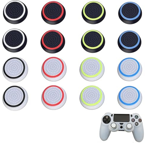 Niksultant 16 Pack Colorful Joystick Covers - Compatible with PS5 and PS4