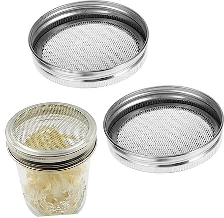 Sosoport 2St Keimglasdeckel Rostfreie Keimabdeckung Mesh-Keimdeckel Einmachglasdeckel Brokkolisprossen Deckel Keimschutz Bildschirm Lebensmittelqualität kann Sieb Mesh-Abdeckung Dosendeckel