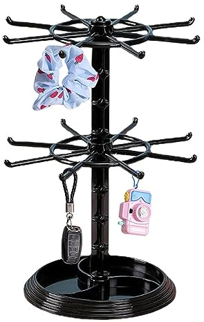 Quzente Espositore per Gioielli, Espositore per Gioielli Girevole A 360 Gradi da Banco A Due Strati, Adatto per Riporre Pendenti Portachiavi per Collane