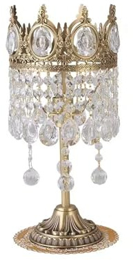 Lampara de Mesita de Noche Lámpara de mesa de cristal Sala de estar Corona Lámpara de mesa de cristal Sala de estar Decoración de escritorio for dormitorio Estudio Sala de estar Comedor Lampara de Noc