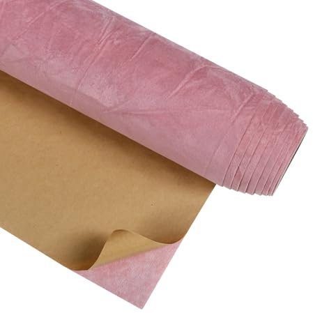 CRE8TIVE Coral Pink Velvet Fabric Wallpaper Flocking Cloth Self Adhesive Wallpaper Pink Velvet Fabric Vinyl Wrap Jewelry Box Drawer Liners Wall Paper for Bedroom Sticky Back Plastic Roll 30cm x 200cm