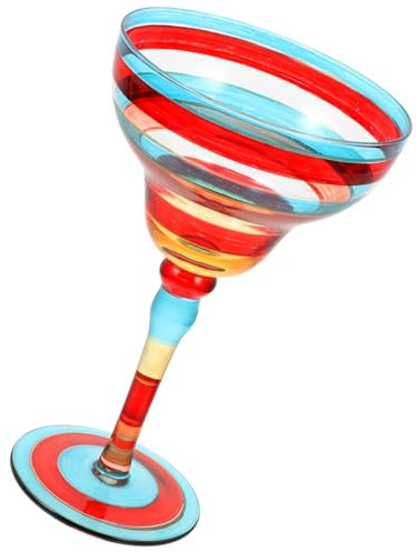 Ciieeo Hand Painted Glass Margarita Glass Decorative Painted Wine Glassware for Cocktail Wine Juice Dessert Party Table Decoration