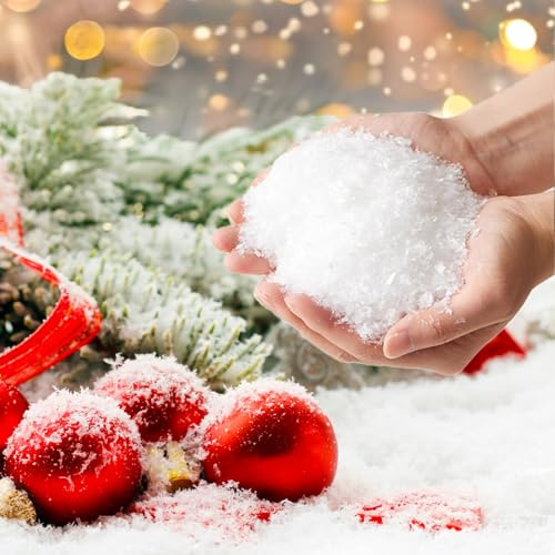 YORFULL Kunstschnee, 50 g (1.8 oz) Weihnachtsdekoration Kunstschnee, Weißes Dekoschnee zum Aufsprühen auf Weihnachtsbäume, Künstlicher Schnee für Weihnachtsfeiern und Winterdekorationen