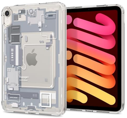 Spigen Funda Ultra Hybrid ZeroOne Compatible con iPad Mini 7 (2024, A17 Pro) / iPad Mini 6 generación (2021, 8.3 Pulgadas) - Blanco | Diseño inspirado en Teardown con soporte completo de lápiz y protección contra golpes para A17 Pro (2024/21) - Blanco