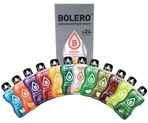 Bolero BEST OF MIX 24x9g | Saftpulver ohne Zucker, gesüßt mit Stevia + Vitamina C | geeignet für Kinder, Sportler und Diabetiker | Glutenfrei und veganfreundlich