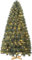 210 cm Albero di Natale Artificiale, Albero di Natale Super Folto con Effetto Realistico, Rami con Aghi Anticaduta, con Supporto in Legno, 300 Luci Bianche Calde, 600 Punte, Facile da Montare, Verde