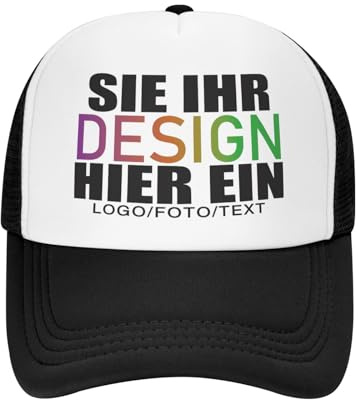 MOSGDBV Personalisierte Basecap, personalisiert Cap, für Männer und Frauen, gestalten Sie Ihren eigenen Text, Ihr Logo, Ihr Foto, verstellbare und Unisex personalisierte Trucker-Kappe