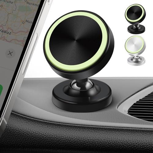Oderra Porta Cellulare Auto Magnetico 2 Pezzi - Supporto Telefono 360° Girevole, Supporto Magnetico Cellulare Auto Universale per iPhone/Samsung/Huawei (Argento e Nero)